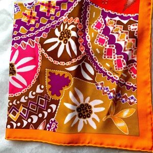 Hermes 100% silk scarf. 16” x 16”. Beautiful colors. Brand new never used.